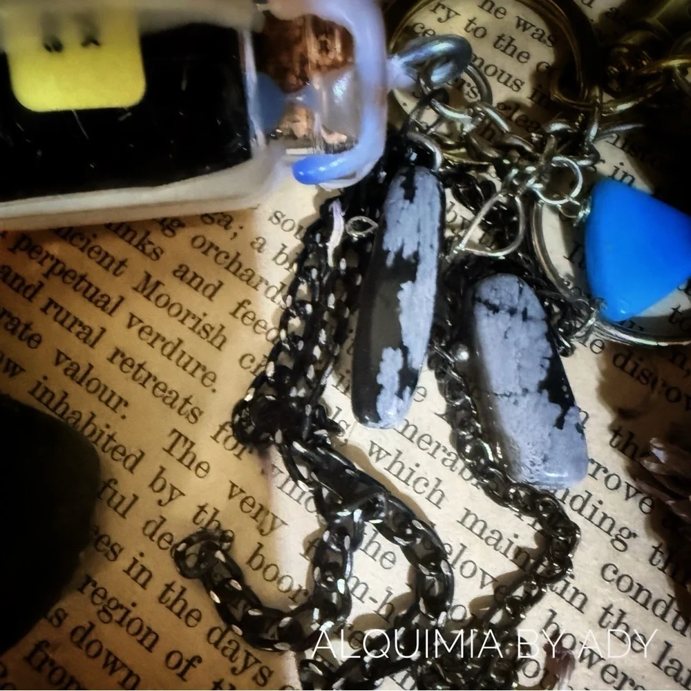 🖤🌙 Secret Friend — 🌙🌊 Onyx Spell Bottle Bag Charm — Witchy Coastal Protectio